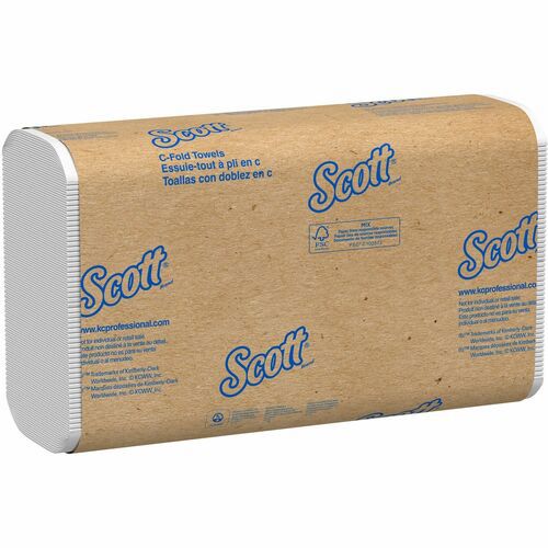 Essential C-Fold Towels for Business, Absorbency Pockets, 1-Ply, 10.13 x 13.15, White, 200/Pack, 12 Packs/Carton